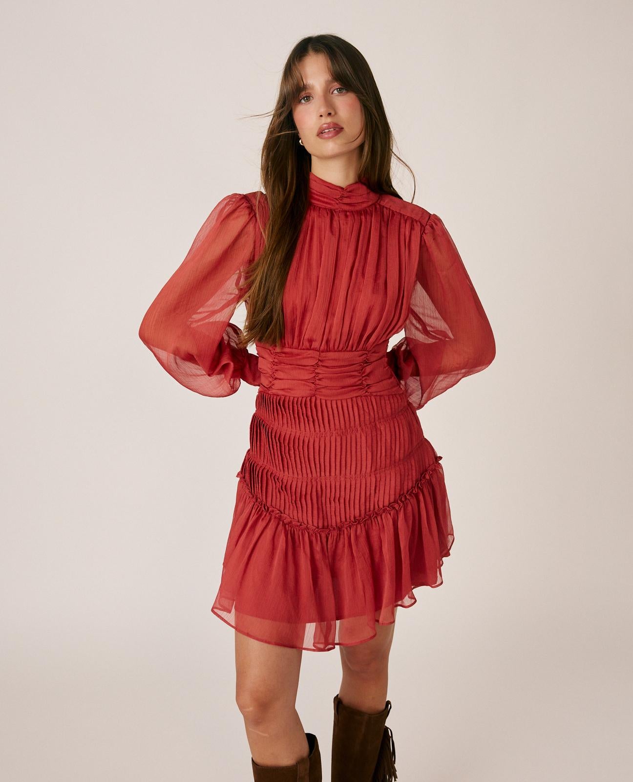 VESTIDO MINI GASA LISO