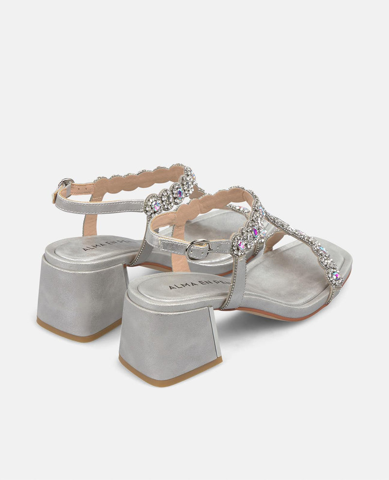 SANDAL WITH RHINESTONE DETAILS HEEL
