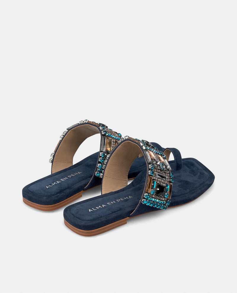 SQUARE TOE BEADED SANDAL