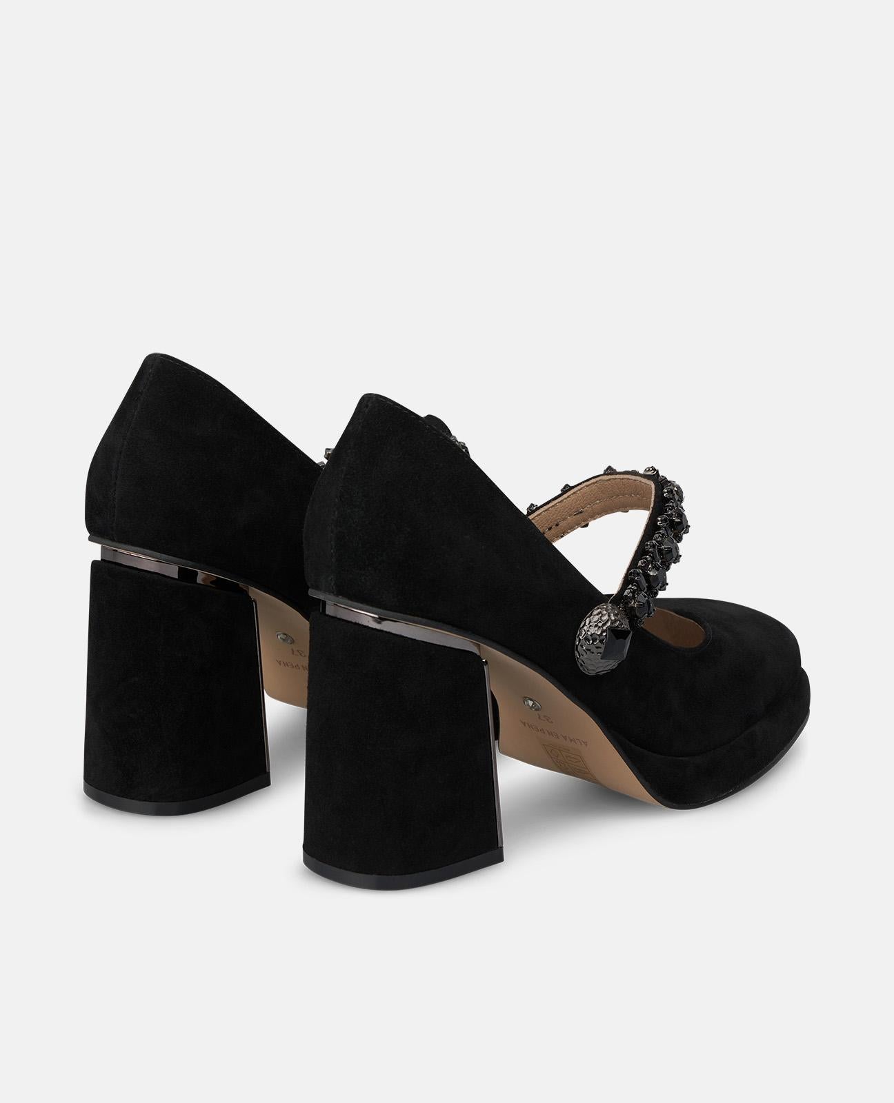ZAPATO TACÓN ANCHO ANTE