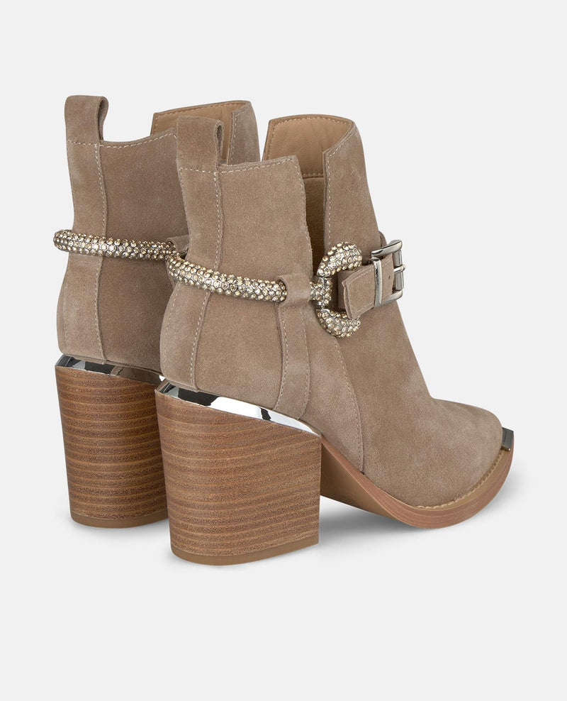 BOTTE DE CHEVILLE AVEC ÉTRIER EN STRASS