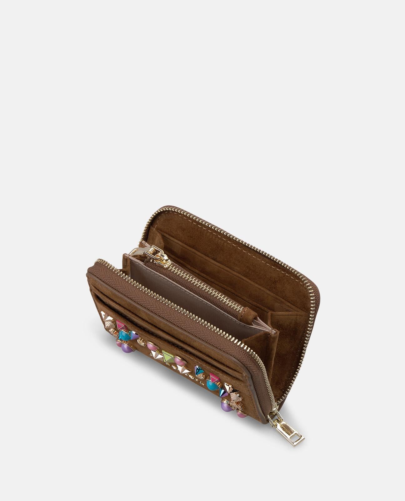 CARTERA CUADRADA TACHAS MULTICOLOR
