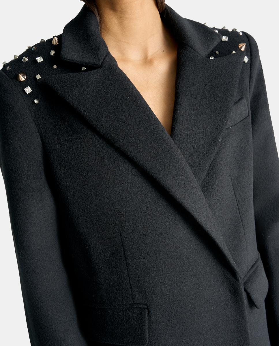 MANTEAU LONG EN FIL MÉTALLIQUE