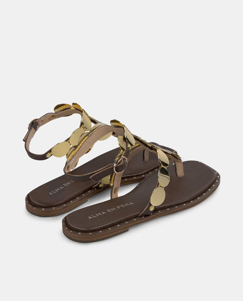 SANDAL WITH METALLIC ORNAMENT