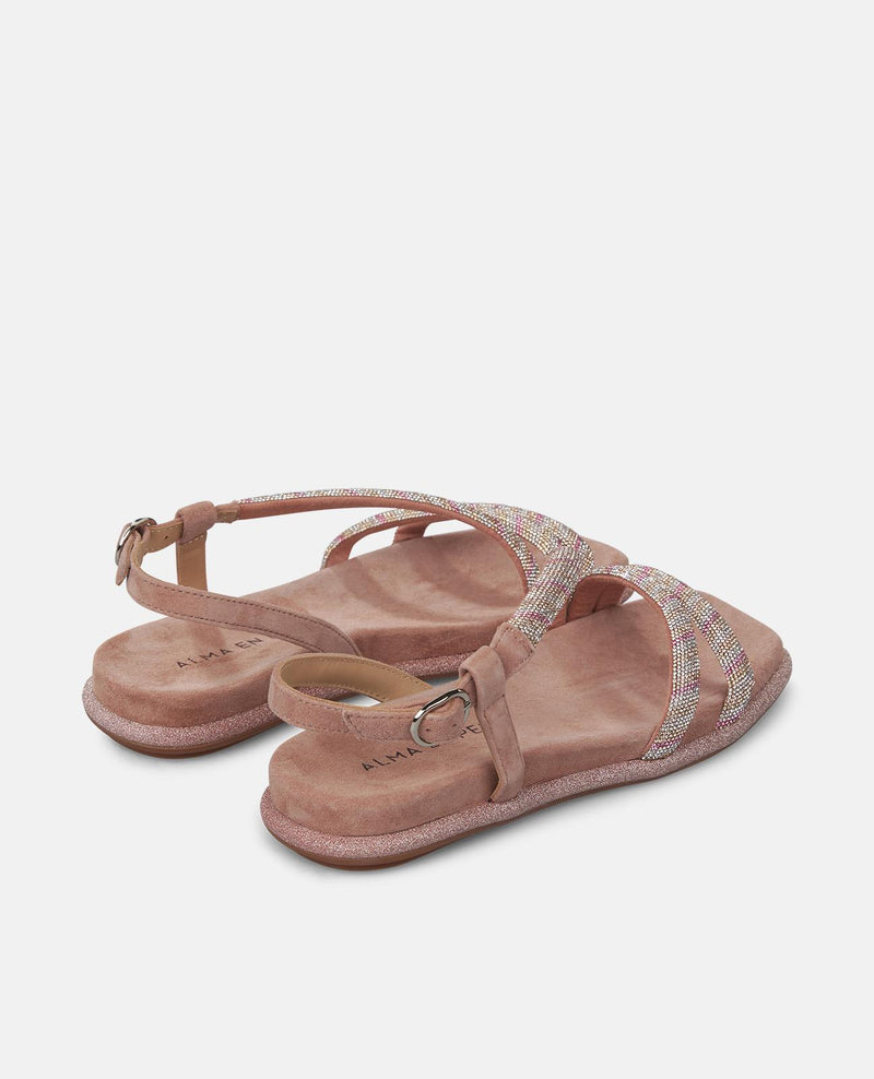 SANDALIA PLANA TIRAS BICOLOR