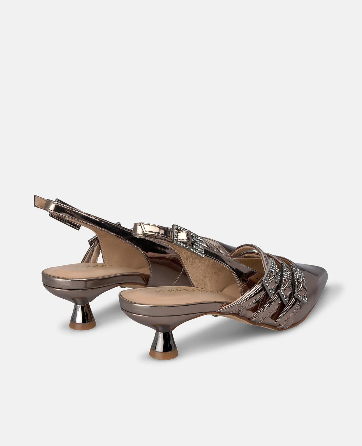 METALLIC OPEN-HEEL SHOE