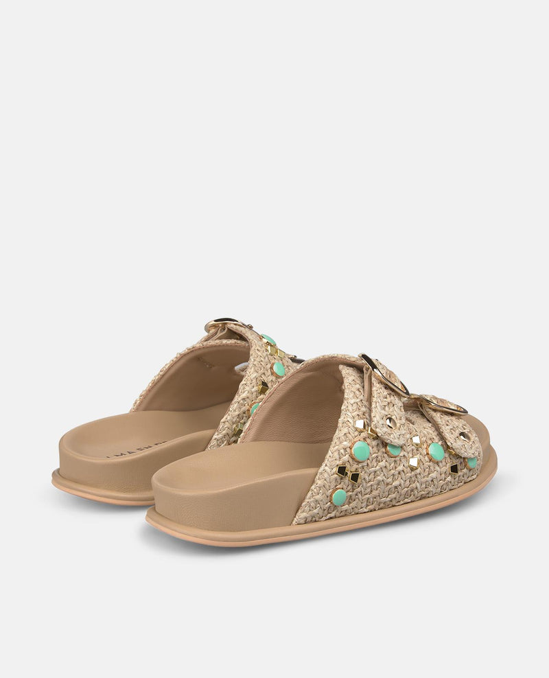 SANDALIA HEBILLAS RAFIA