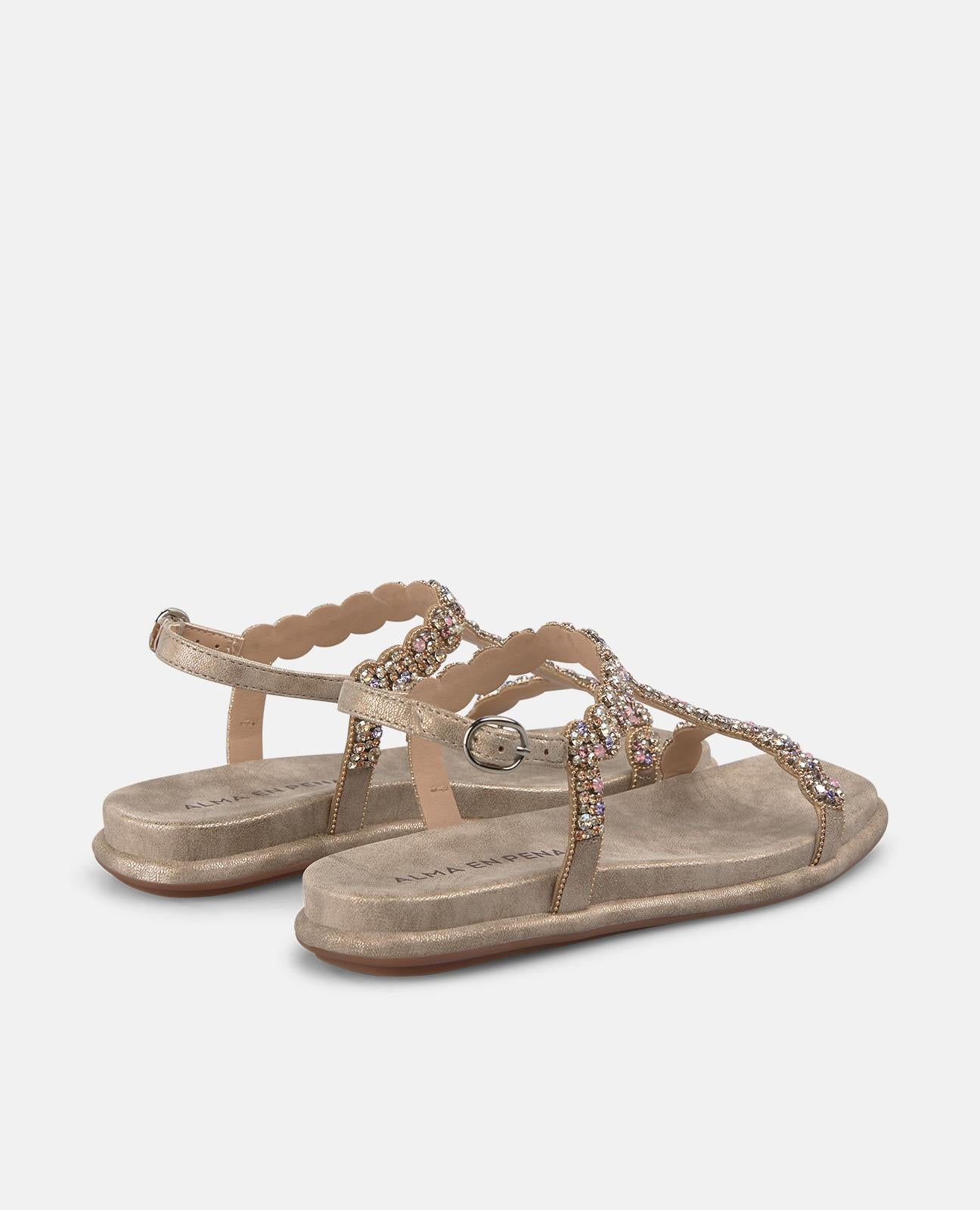 SANDÁLIA EM T COM PEDRAS