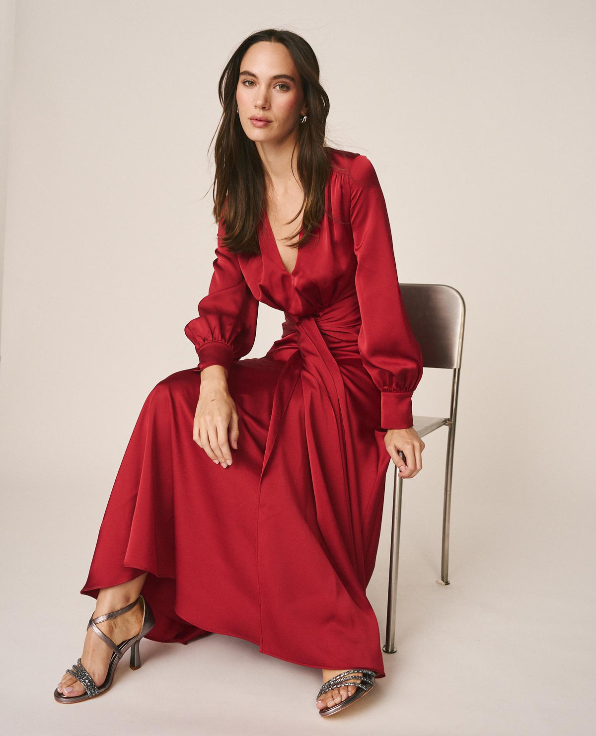 VESTIDO LARGO SATÉN