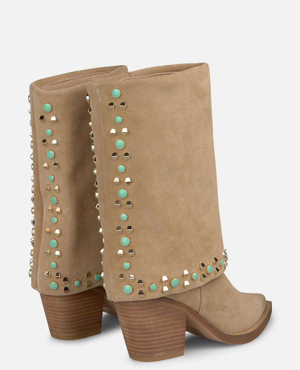 SUEDE COWBOY BOOTS WITH Rhinestones AND Studs