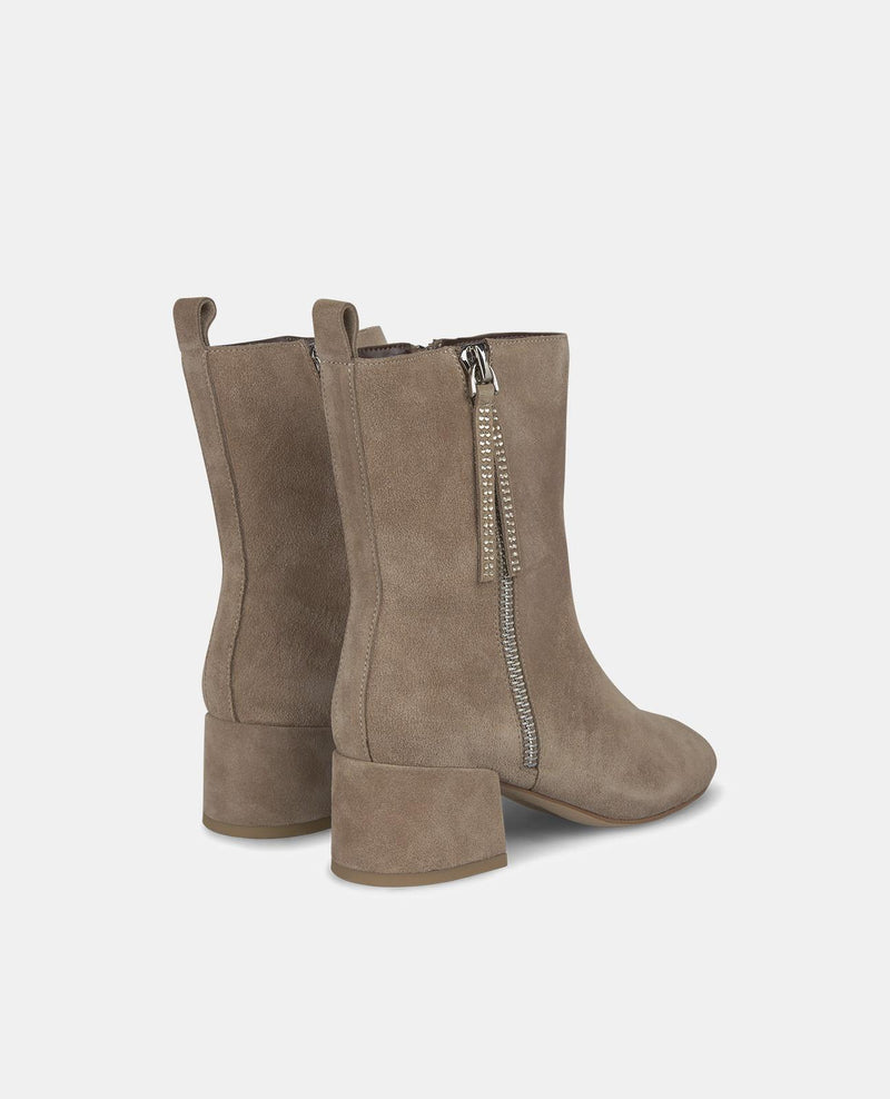 BOTTINES À TALON AVEC FERMETURE ÉCLAIR