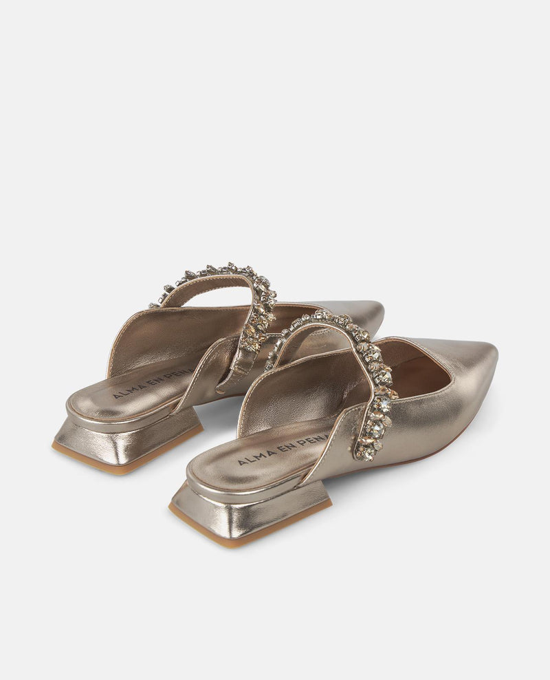 HEELED SHOE WITH RHINESTONES STRAP