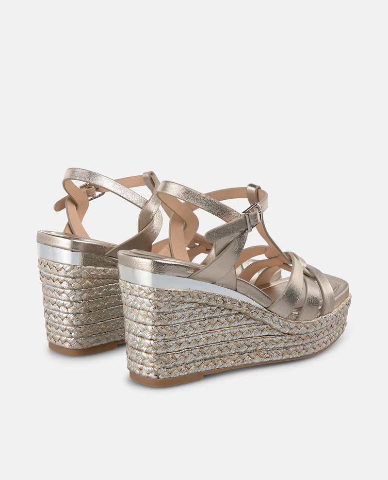 SANDALIA CUÑA ESPARTO MULTIPLE TIRAS