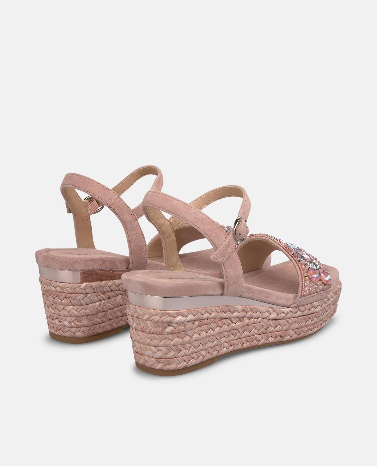 SANDALIA DE ESPARTO TIRA FRONTAL ABALORIOS