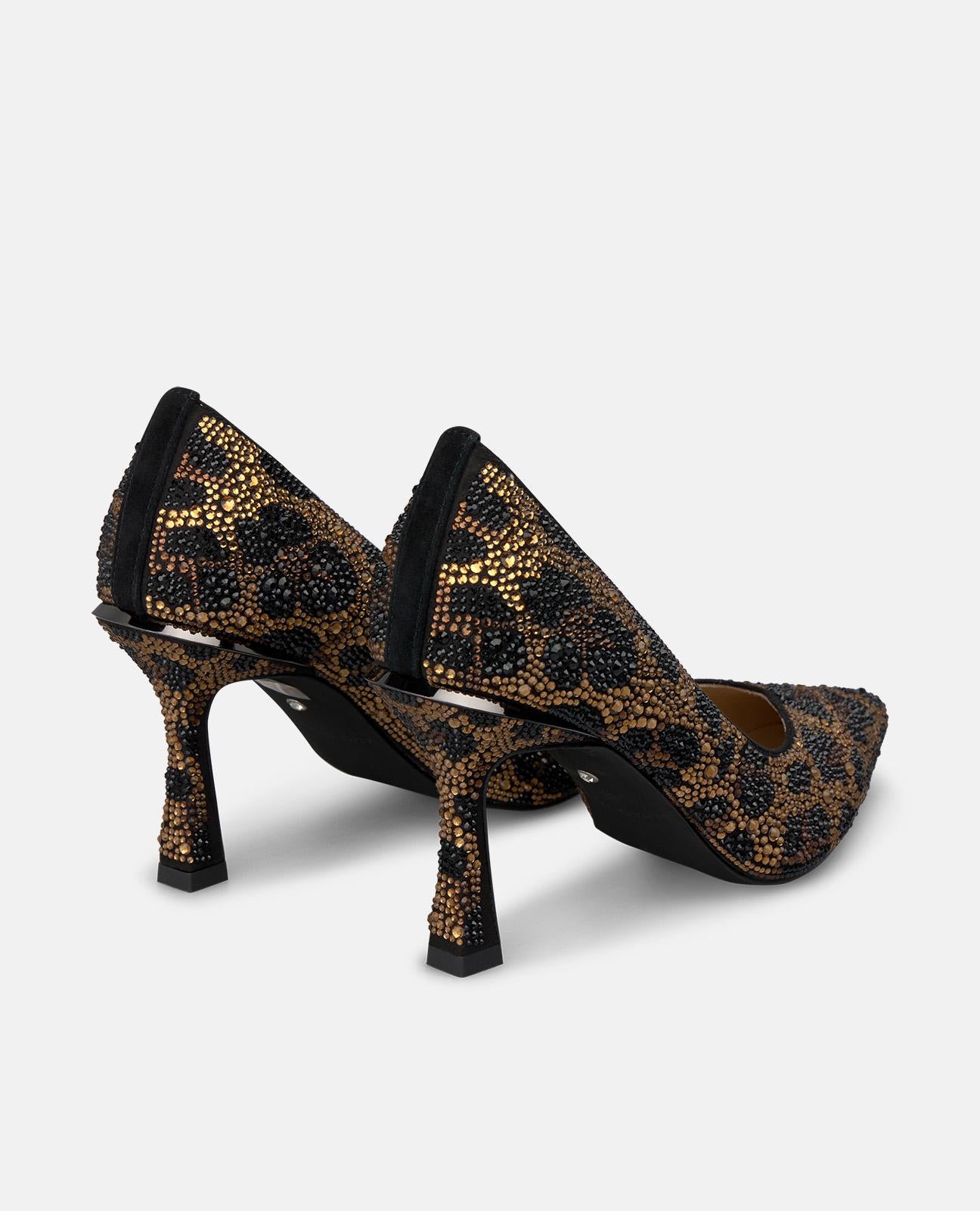 ZAPATO SALÓN PEDRERÍA ANIMAL PRINT