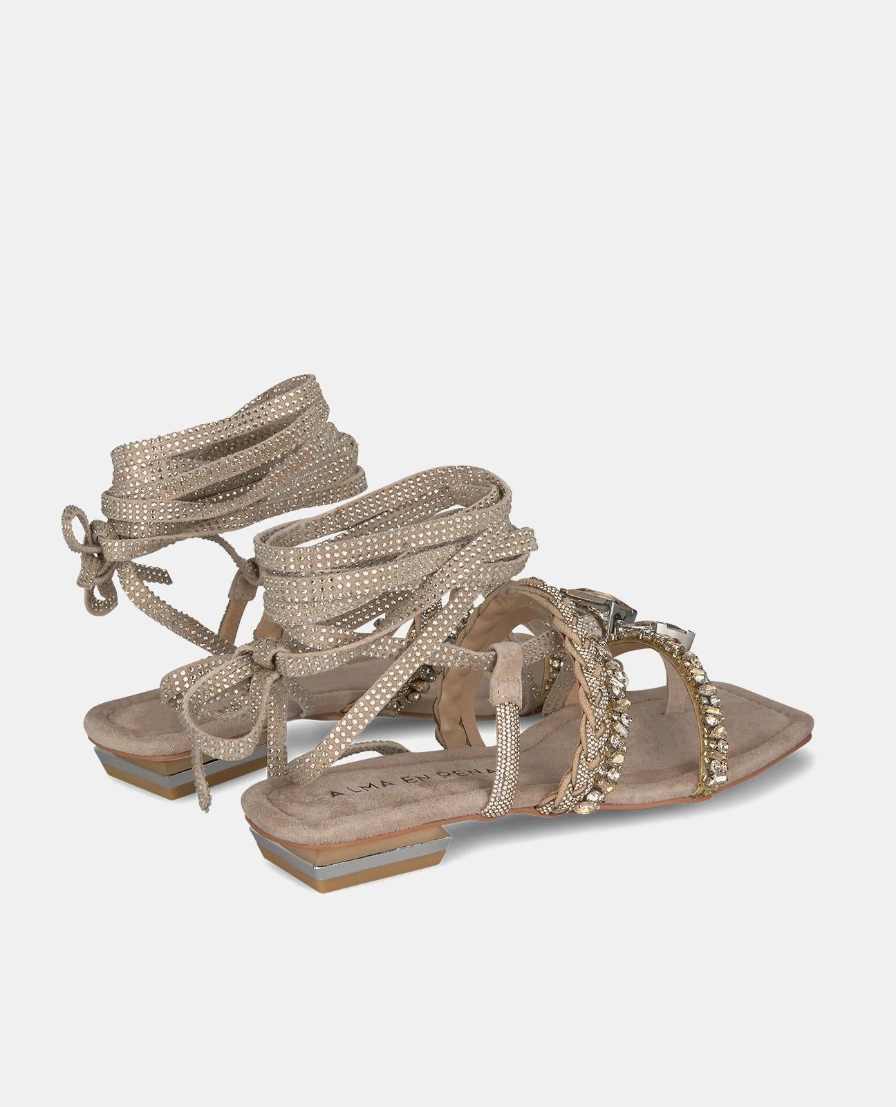 SANDALIA PLANA TIRAS ANUDADAS