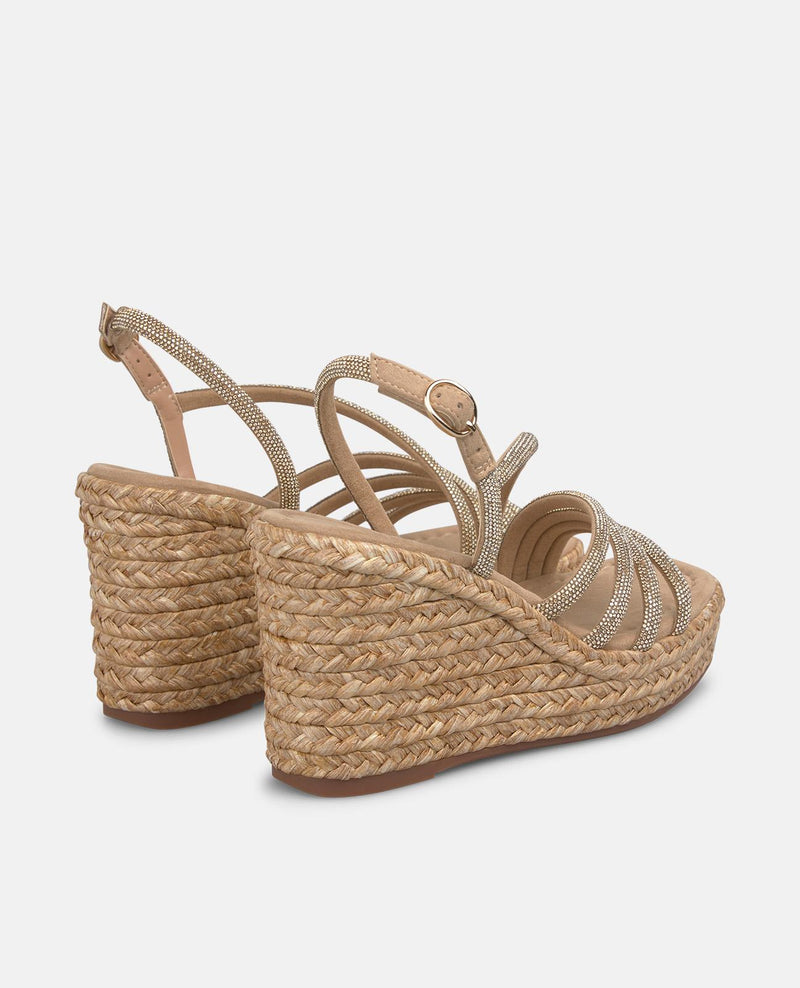 SANDALIA PLATAFORMA ESPARTO CON CUATRO TIRAS TUBULARES