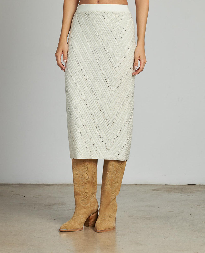 KNITTED SKIRT WITH RHINESTONES