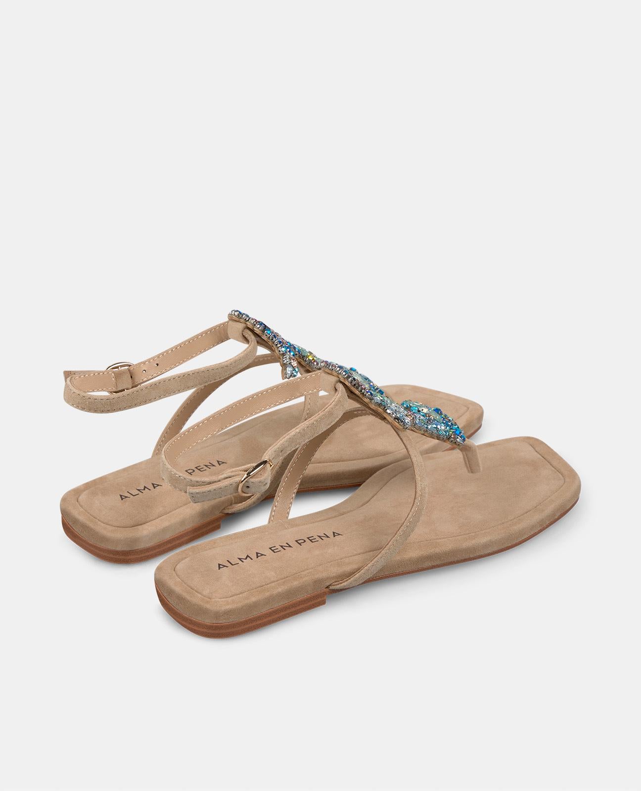 SANDALIA DETALLE MAR PEDRERÍA