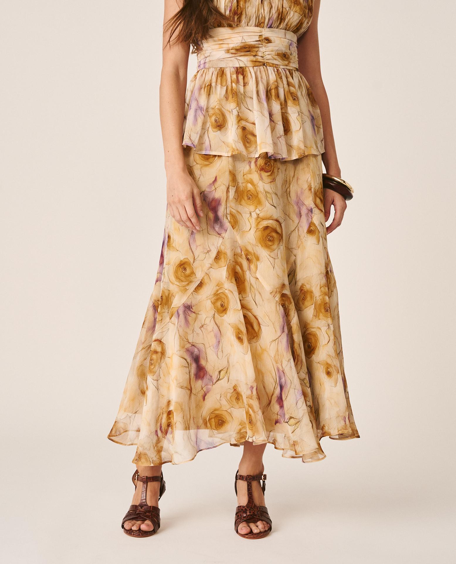 FALDA MIDI FLORAL