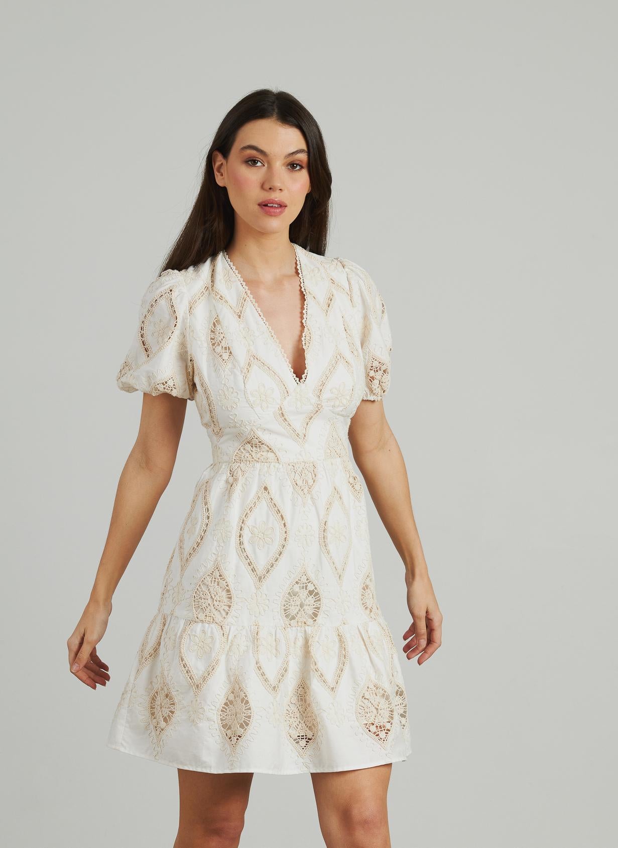 SHORT EMBROIDERED DRESS