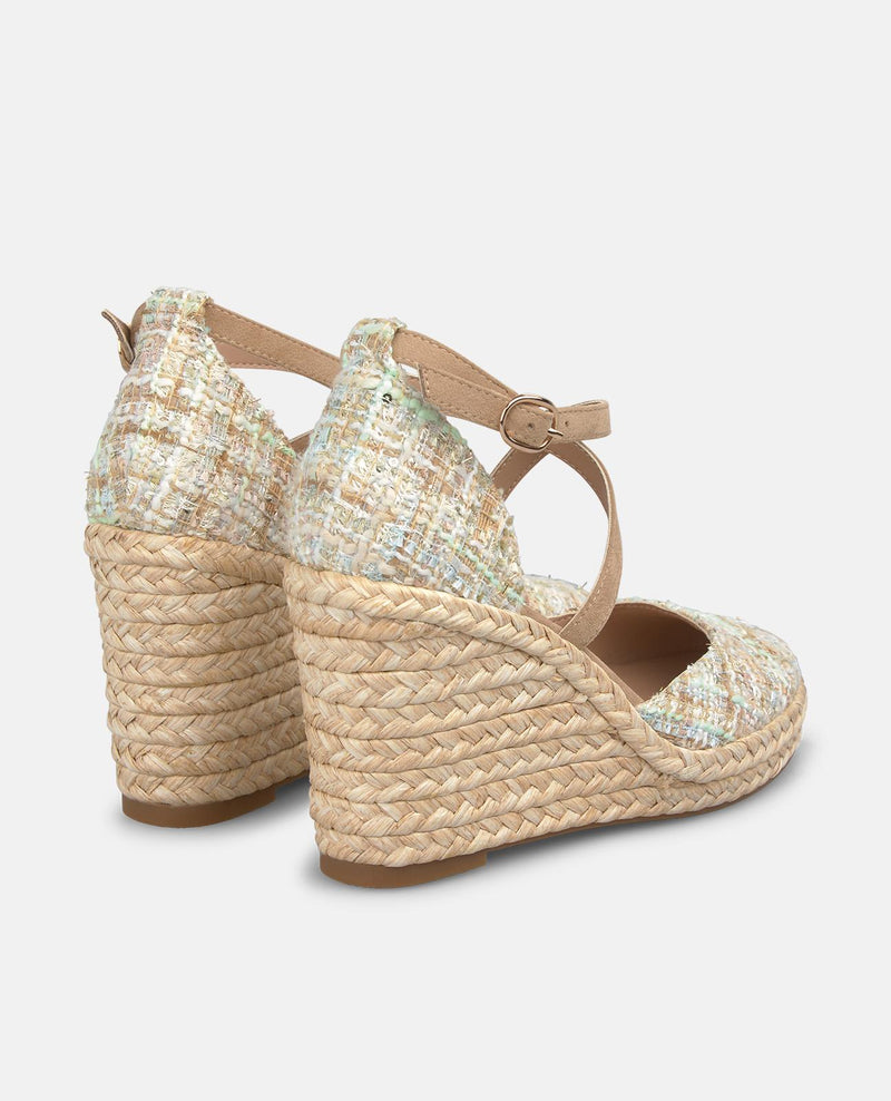 SANDALIA VALENCIANA TELA ALTURA ALTA