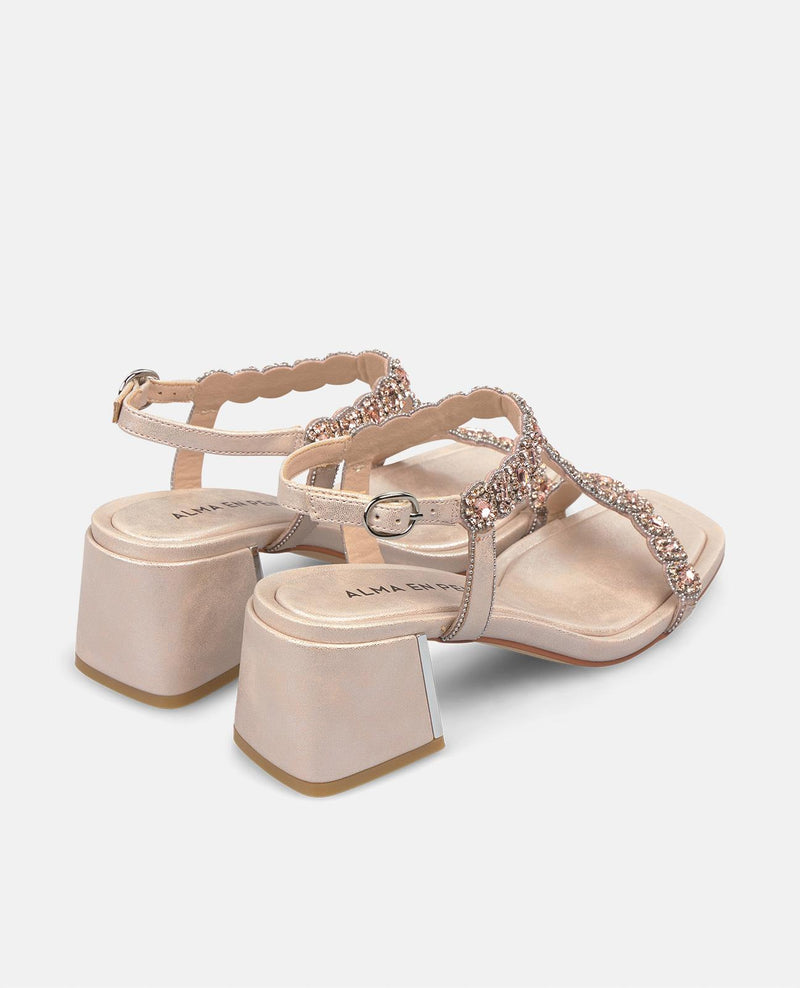 SANDAL WITH RHINESTONE DETAILS HEEL