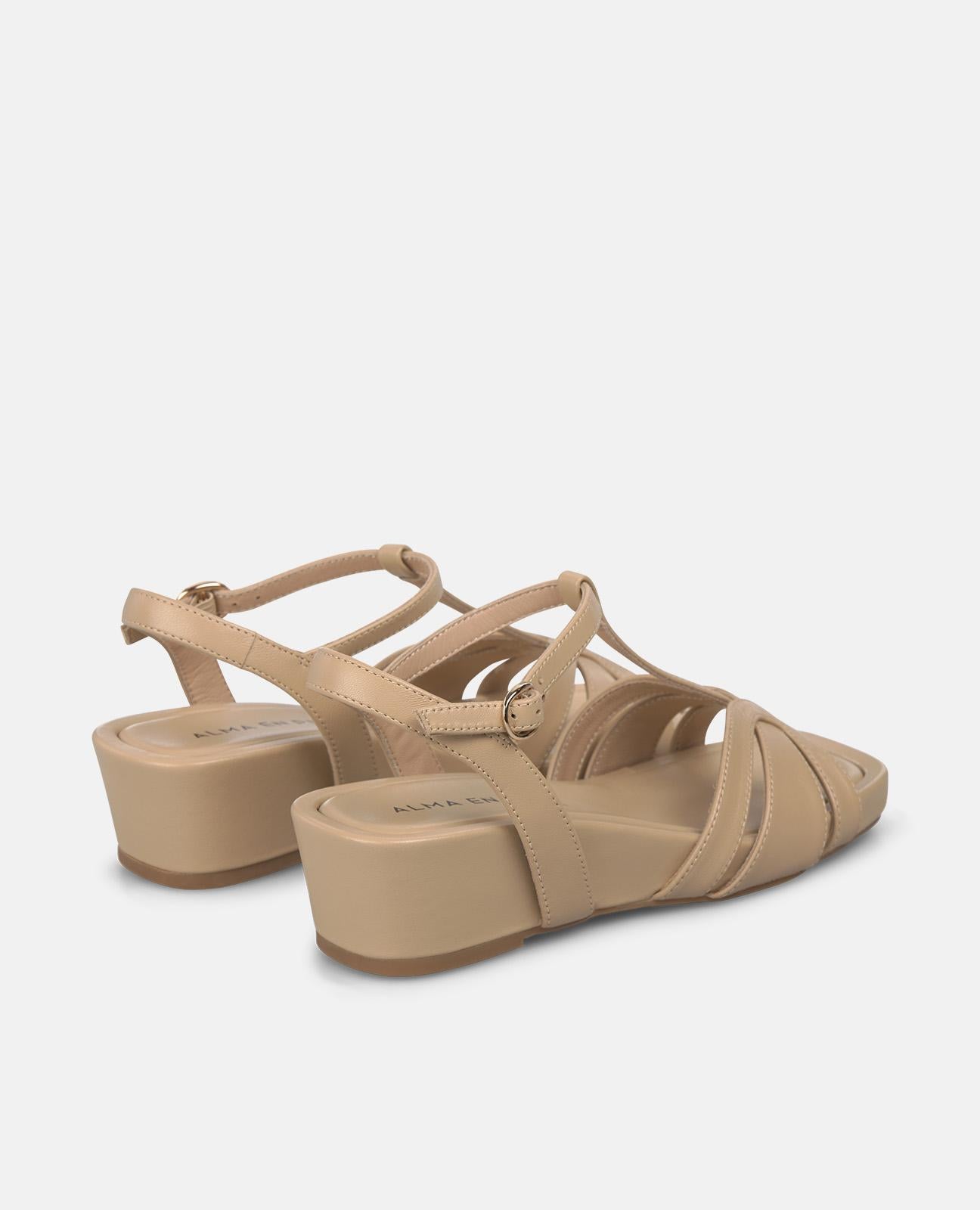 SANDALIA CUÑA CON DOBLE TIRA CRUZADA