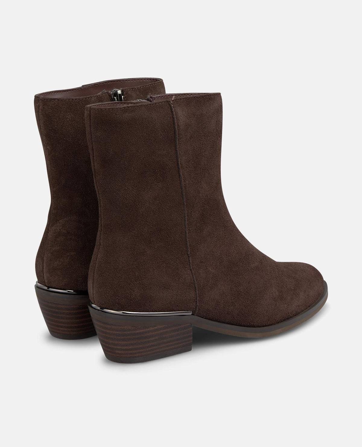 SUEDE ANKLE BOOTS WITH A ZIPPER CLOSURE