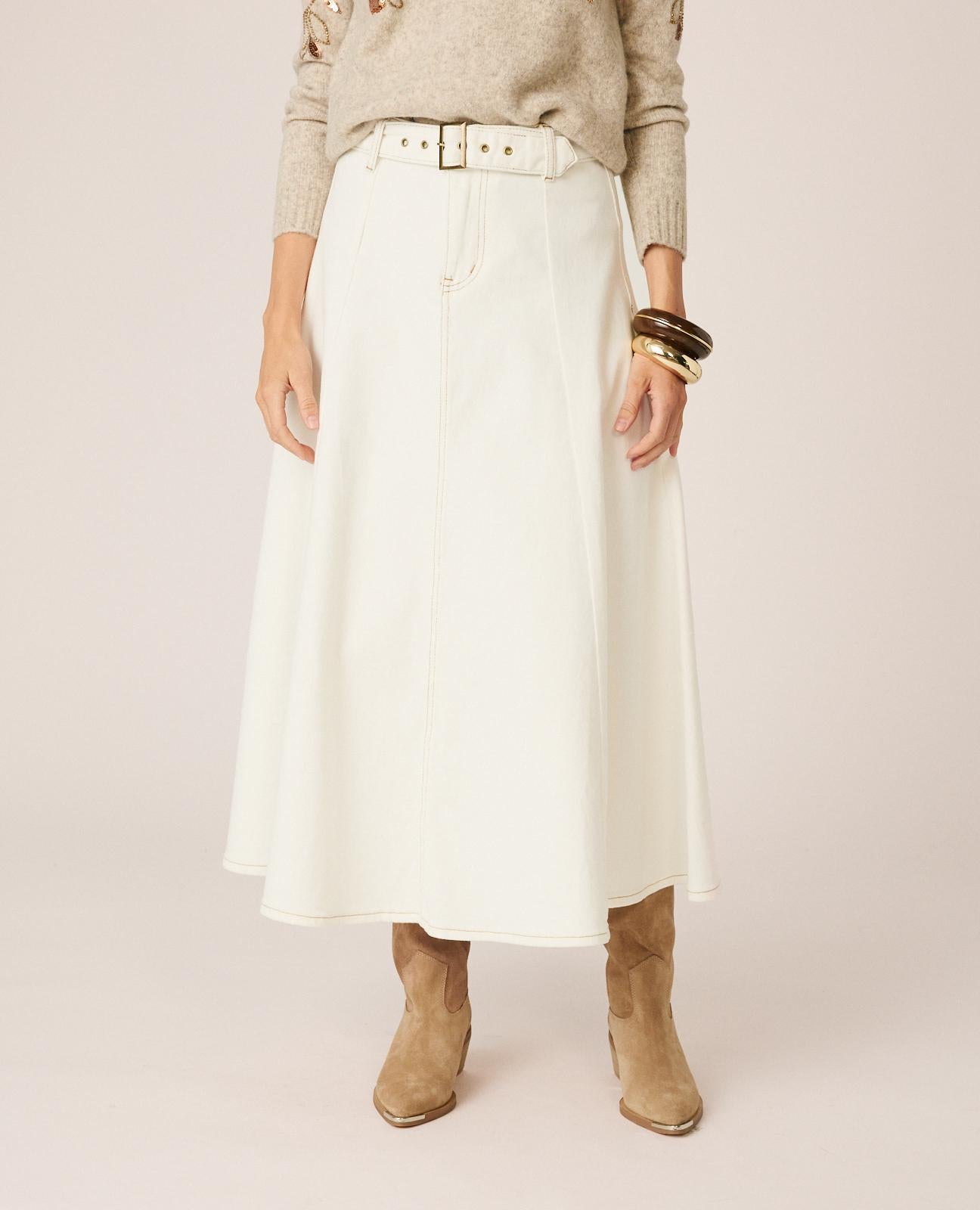 FALDA MIDI DENIM