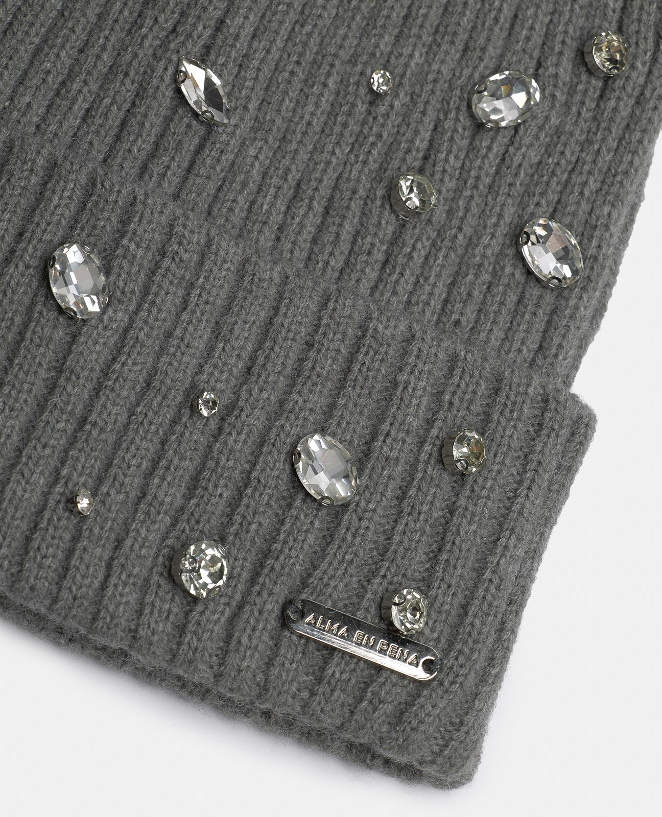 GORRO BEANIE POMPÓN GRIS