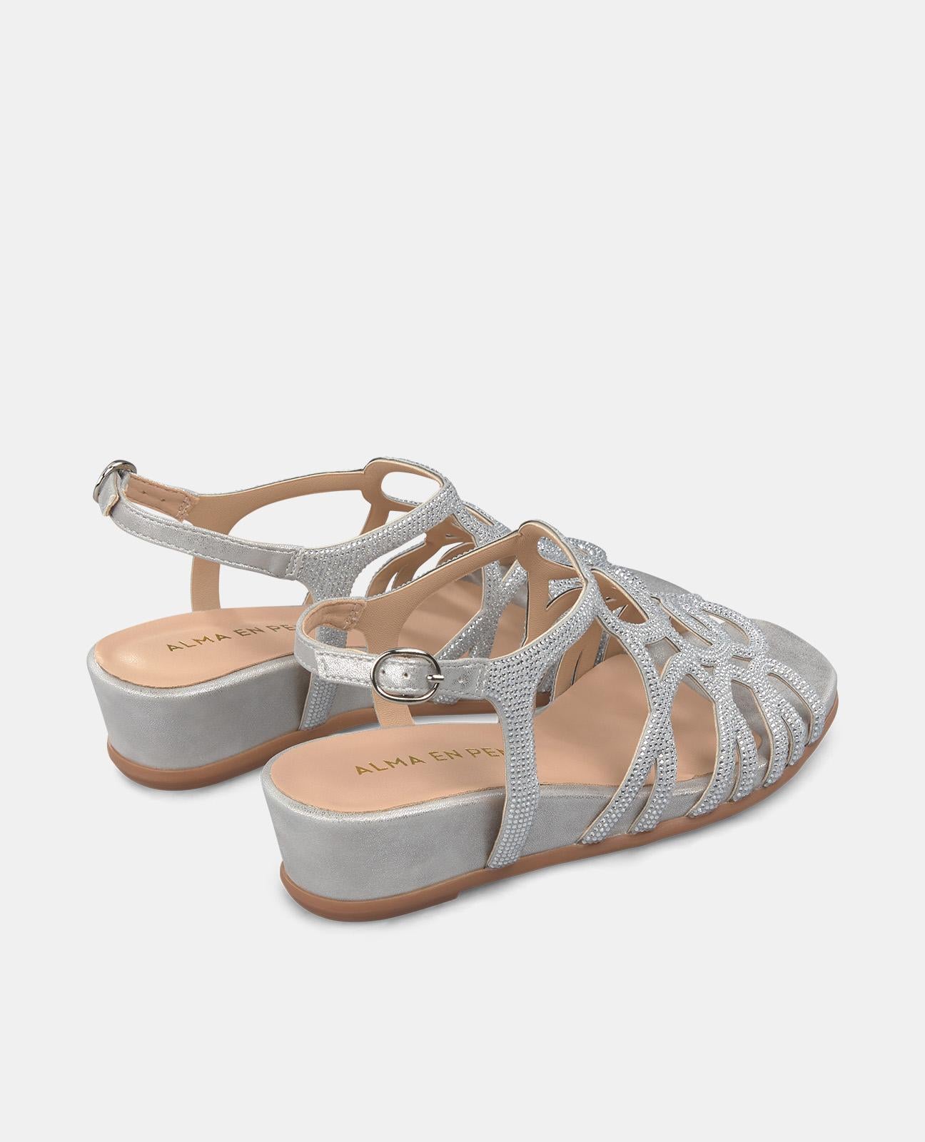 SANDALIA CUÑA MEDIA ABALORIOS