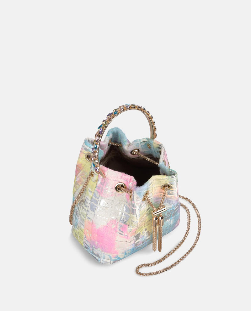 HANDTASCHE MIT STRASSBESETZTEM GRIFF