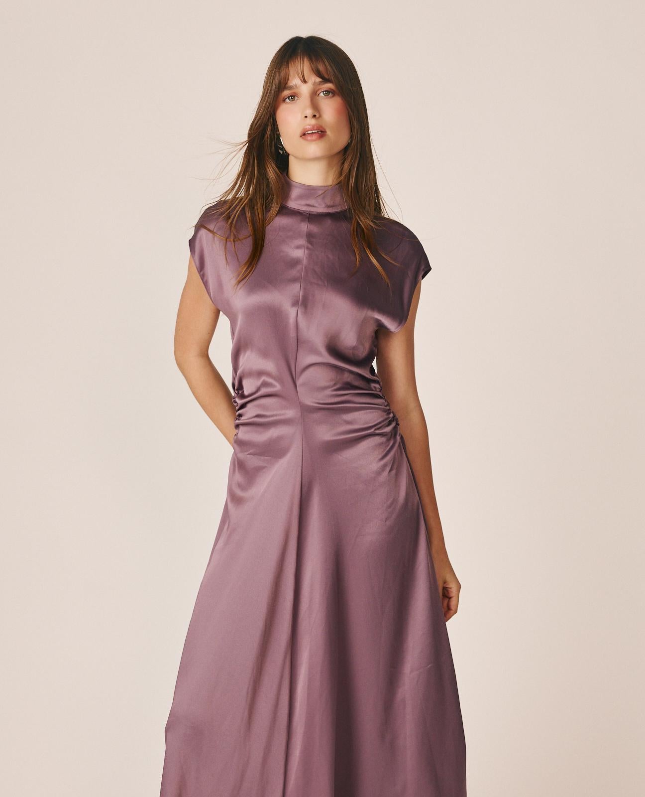 VESTIDO LARGO CREPE SATÉN