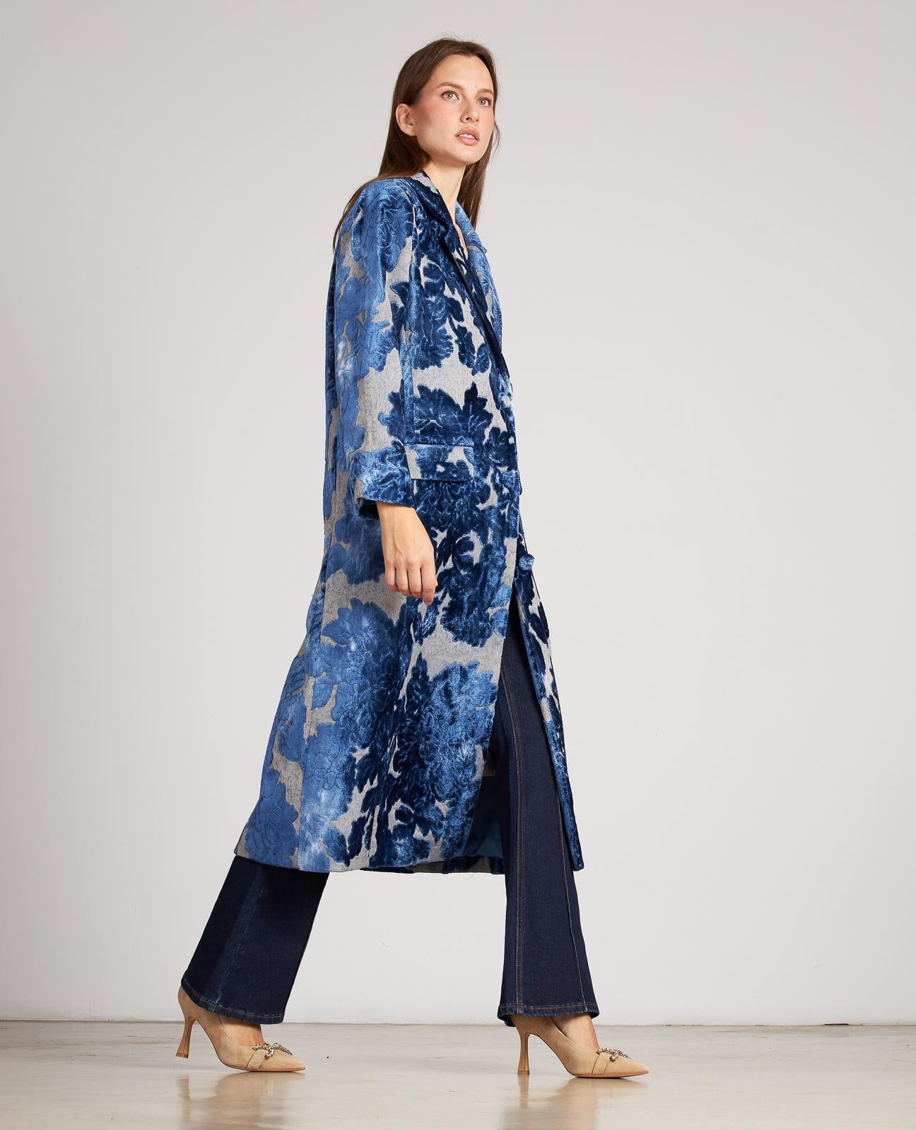 CAPPOTTO DI VELLUTO A FIORI