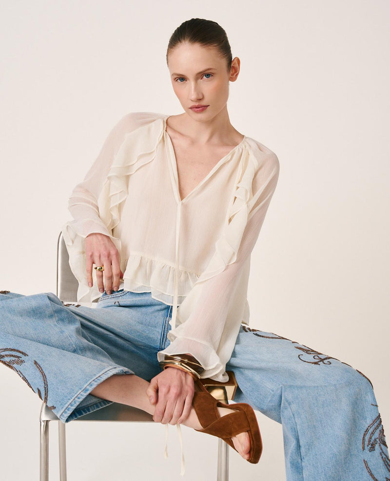 BLUSA MANGA VOLANTES