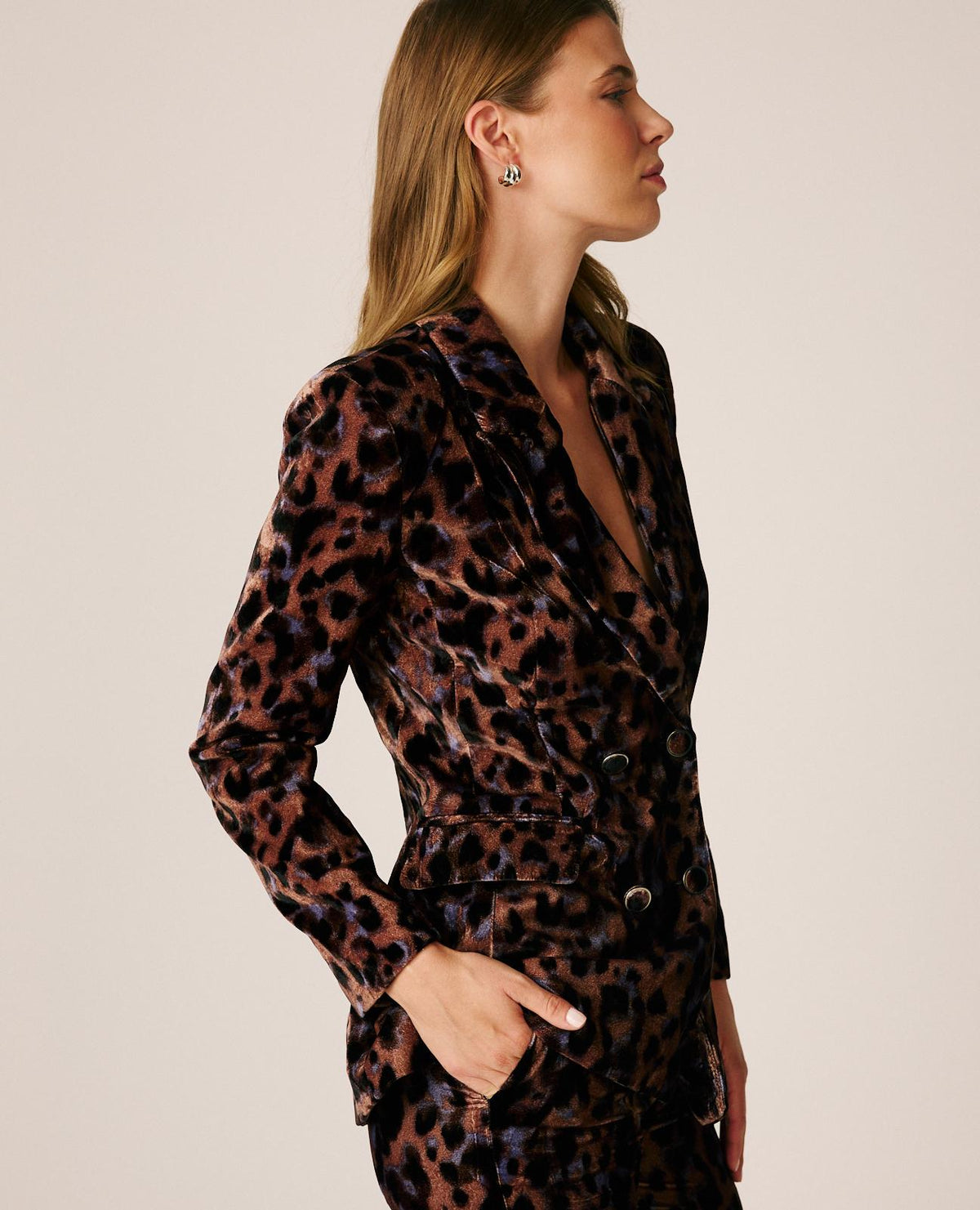 BLAZER TERCIOPELO ESTAMPADA