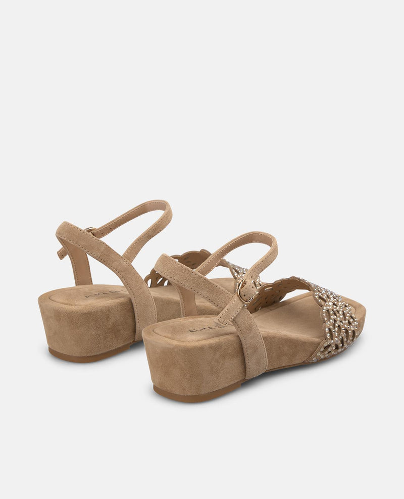 WEDGE SANDALS WITH FLORAL PRINT