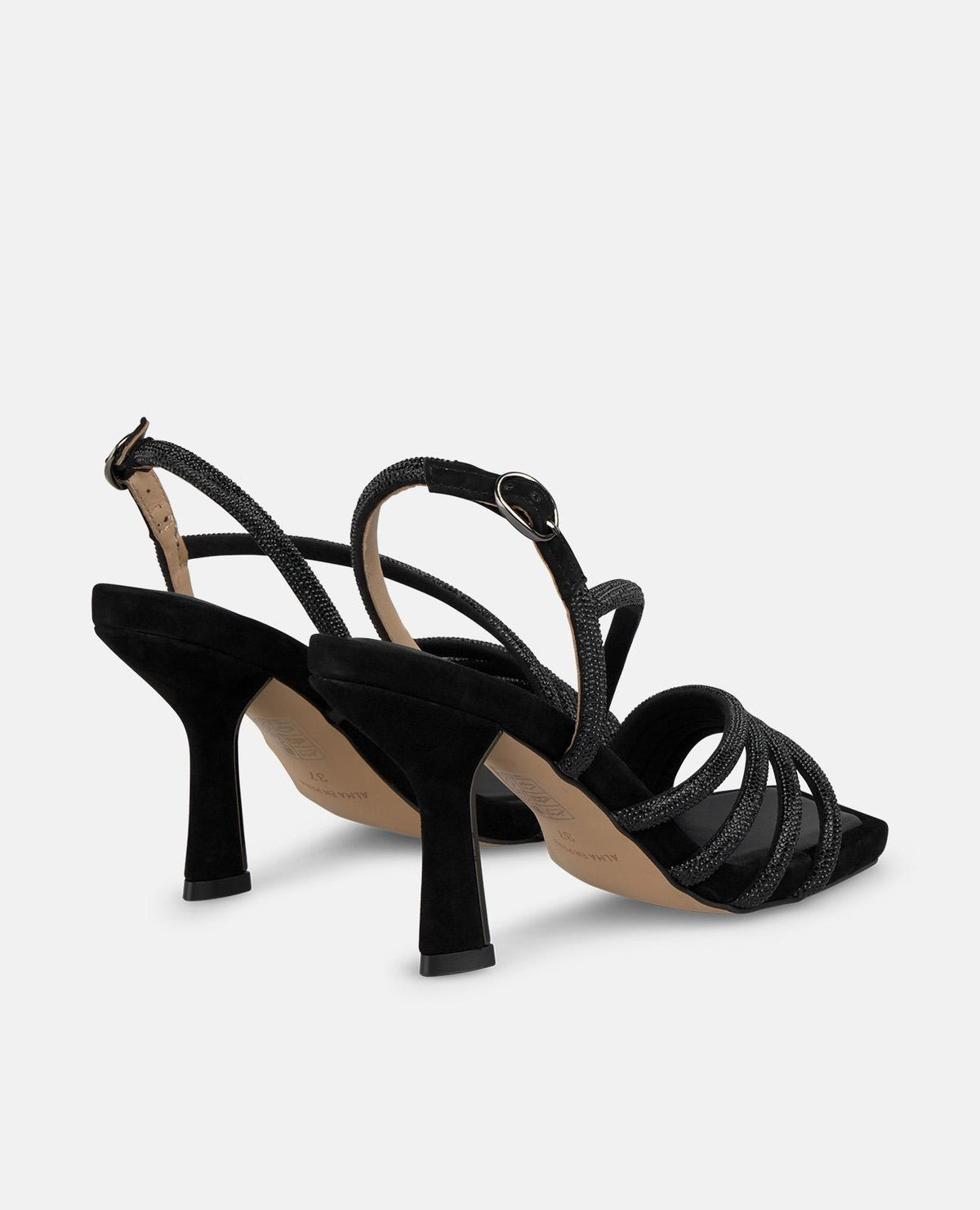 HEELED SANDAL WITH RHINESTONE DETAIL