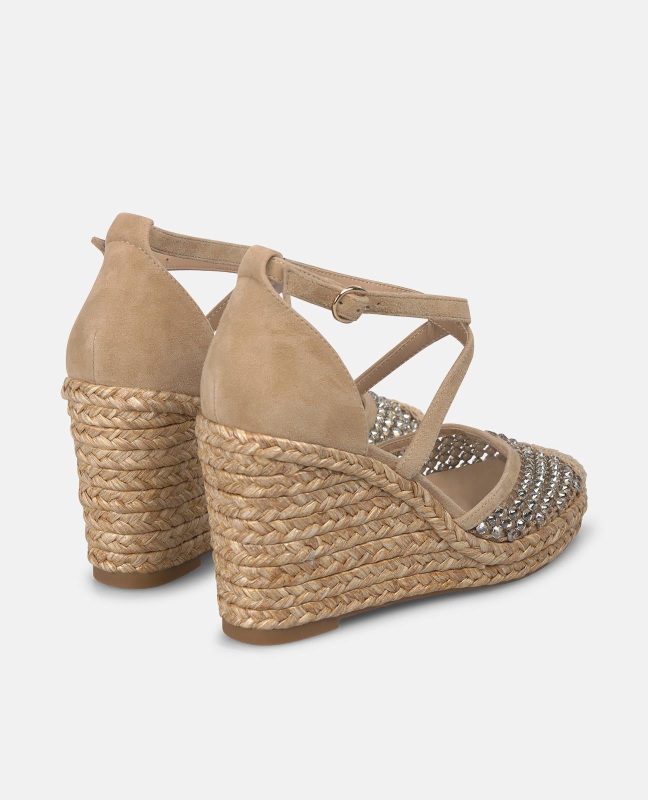 VALENCIAN SANDALS WITH METALLIC MESH