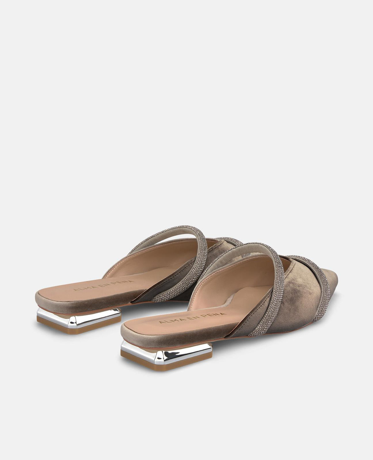 OPEN-HEEL VELVET MULE