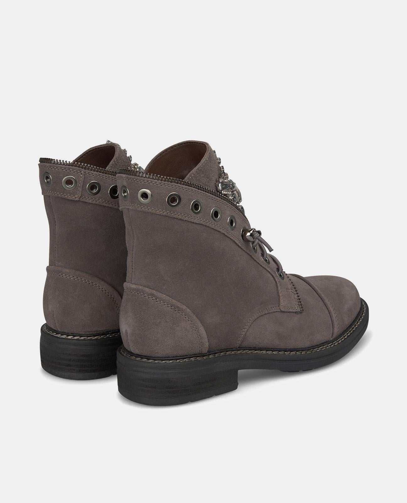 BOTTINES ZIPPÉES AVEC STRASS