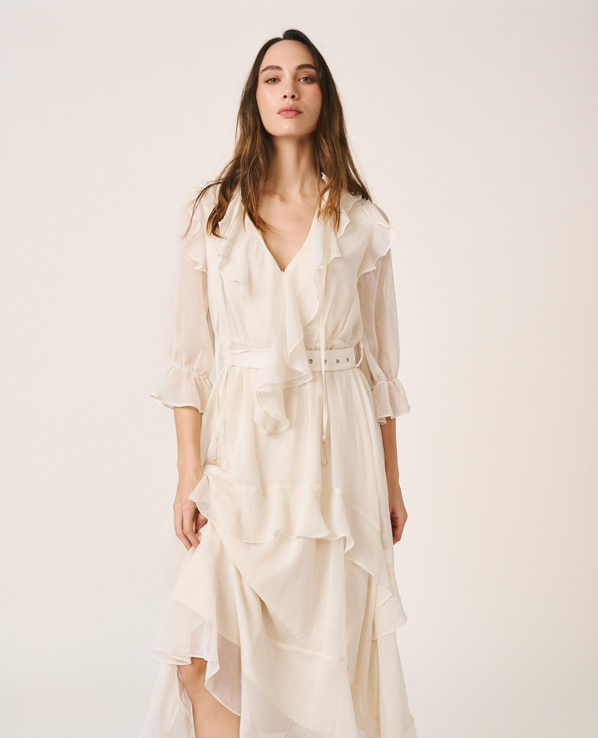 VESTIDO MIDI VOLANTES