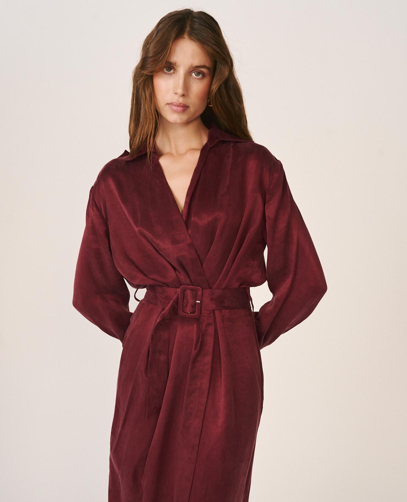 VESTIDO LARGO ESCOTE CRUZADO
