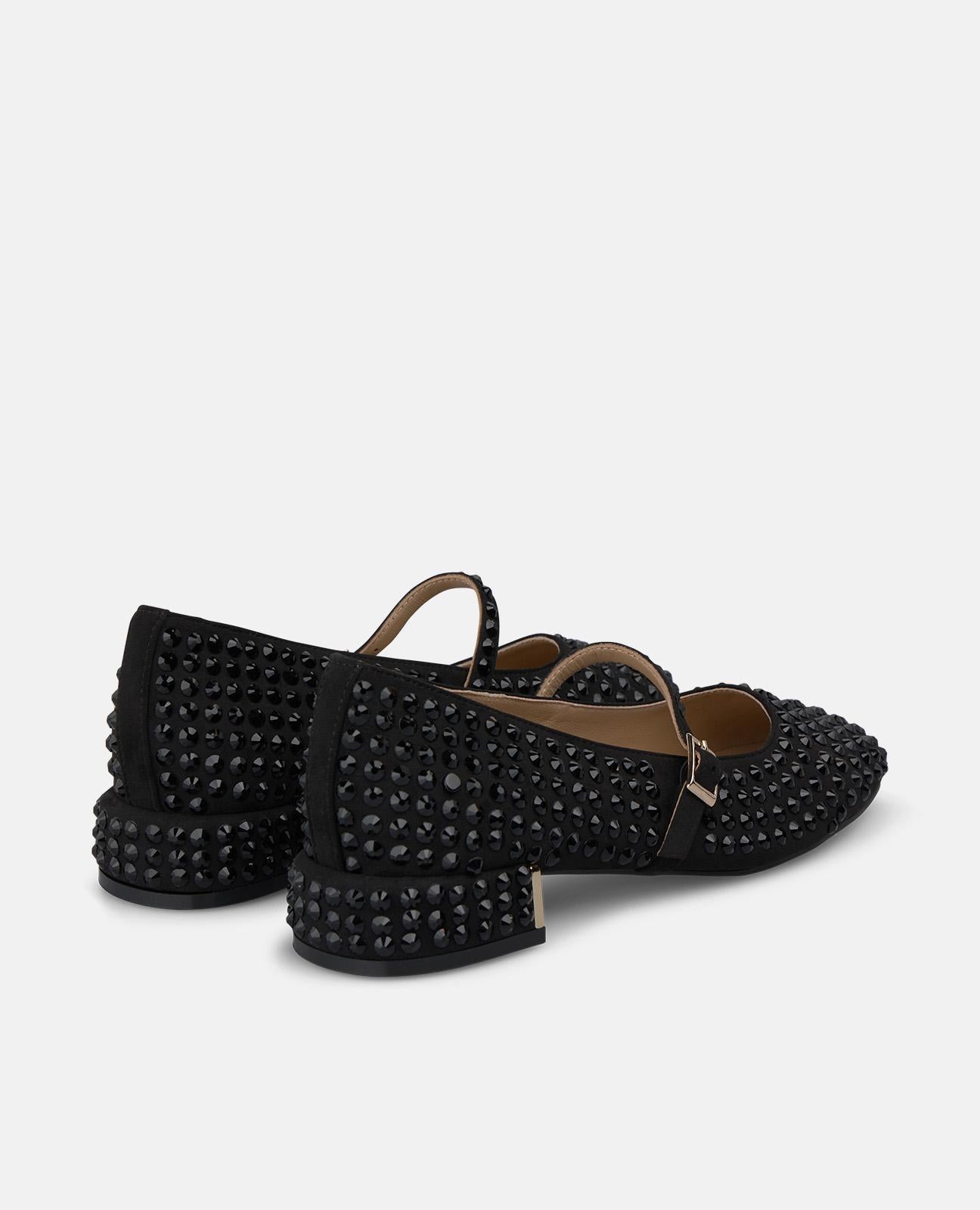 ZAPATO DE ANTE CON PEDRERÍA