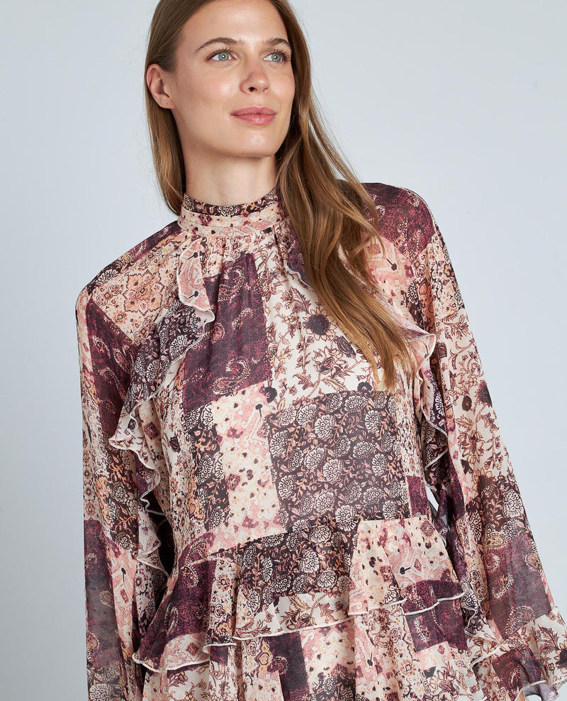 BLUSA ESTAMPADA VOLANTES