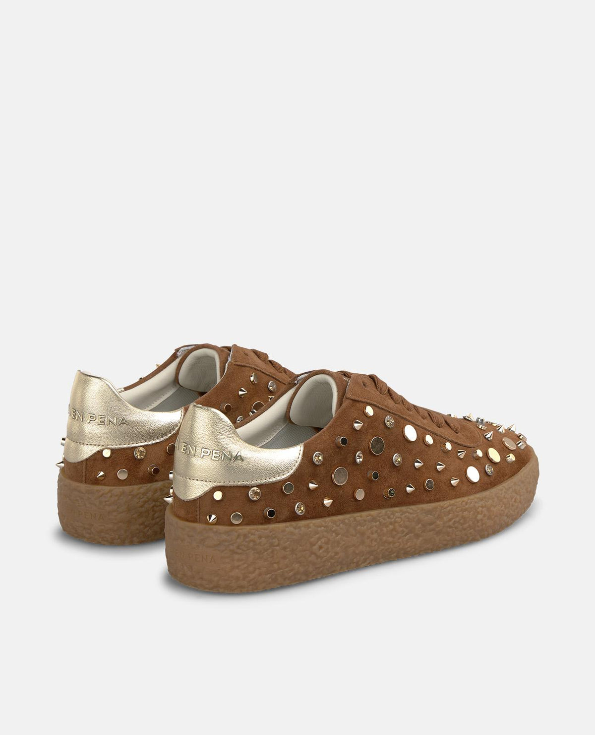 SCARPA SPORTIVA IN PELLE SCAMOSCIATA CON BOTTONI METALLICI