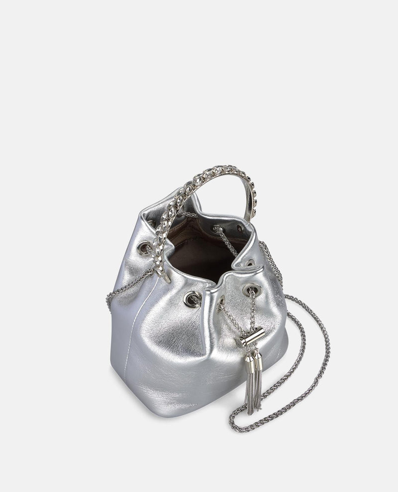 HANDTASCHE MIT STRASSBESETZTEM GRIFF