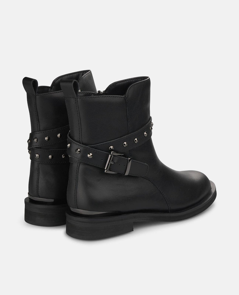 FLAT ANKLE BOOT WITH STUDS DETAILS