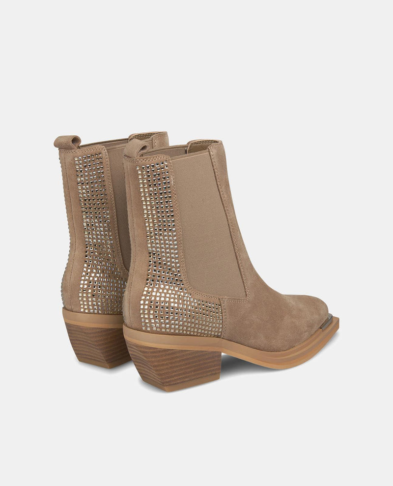 BOTTE DE CHEVILLE BRILLANTE AVEC ÉLASTIQUE